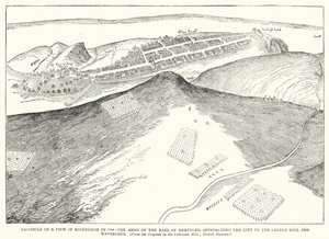 Facsimile of a View of Edinburgh in 1544, the Army of the Earl of Hertford approaching the City by the Calton Hill and Watergate by English School