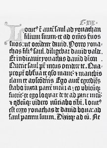 Facsimile of a page from The Bible, printed by Johannes Gutenberg, Mainz, 1456