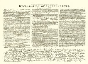 Facsimile of the Original Draft by Thomas Jefferson of the Declaration of Independence in Congress 4th July, 1776 by English School
