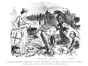 Father Thames Introduces his Offspring to the Fair City of London, a Design for a Fresco in the New Houses of Parliament by English School