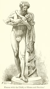 Faunus with the Child, or Silenus and Bacchus by English School
