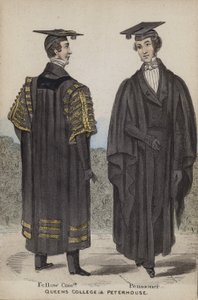 Fellow Commoner, Pensioner, Queens College and Peterhouse by English School