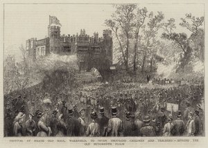 Festival at Heath Old Hall, Wakefield, to Seven Thousand Children and Teachers, singing the Old Hundredth Psalm (engraving) by English School