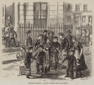 Fetching Water, a Scene during the late Frost by English School