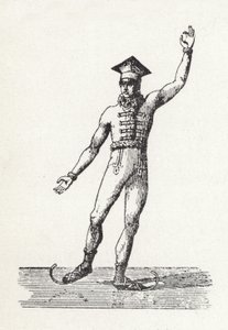 Figure of a Man Ice Skating by English School