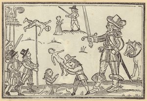 Figures of Soldiers Wielding Swords Against Children by English School