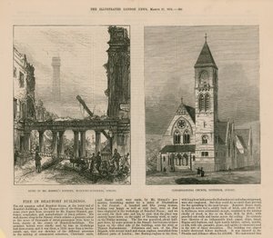 Fire in Beaufort Buildings by English School