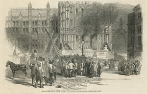 Fire in the Clock Tower of the New Houses of Parliament by English School