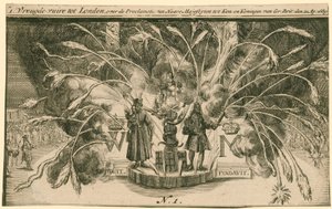 Fireworks for the Coronation of William and Mary by English School