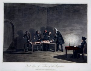 First Degree of Torture of the Inquisition, engraved by L.C. Stadler, pub. by Cadell & Davies, London, c.1813 by English School