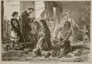 First introduction of Christianity into Britain by English School