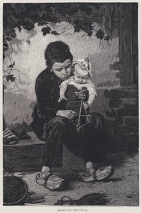 Fisher Boy and Child by English School