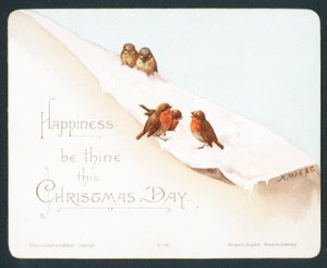 Five Little Robins in Snow by English School