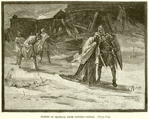 Flight of Matilda from Oxford Castle by English School