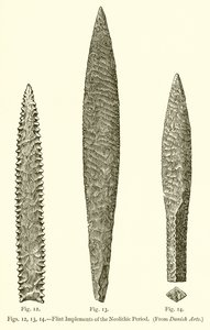 Flint Implements of the Neolithic Period by English School