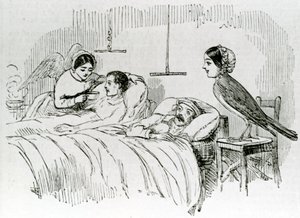 Florence Nightingale and One of Her Ministering Angels in the Crimea by English School