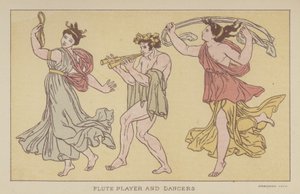Flute Player and Dancers by English School