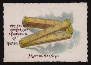 Folding Ruler, Christmas Greetings Card