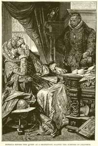Fonseca Before the Queen as a Protestant Against the Schemes of Columbus by English School