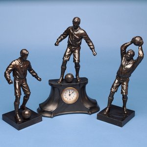 Footballers, a clock set