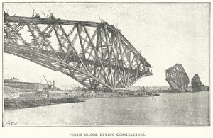 Forth Bridge During Construction by English School