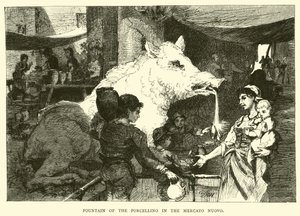 Fountain of the Porcellino in the Mercato Nuovo