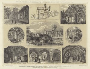 Fountains Abbey, Yorkshire, a Cistercian Monastery Founded AD 1132 by English School