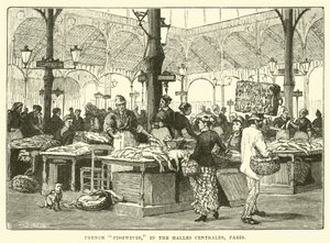 French Fishwives, in the Halles Centrales, Paris by English School