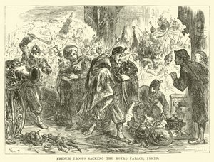 French Troops Sacking the Royal Palace, Pekin by English School