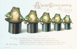 Frogs Standing in Top Hats