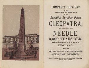 Frontispiece and Title Page for Complete History of the Romantic Life and Tragic Death of the Beautiful Egyptian Queen Cleopatra by English School