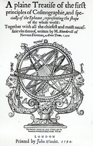 Frontispiece from A Plain Treatise of the First Principles of Cosmography by Thomas Blundeville, published in 1594 by English School