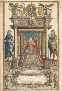 Frontispiece of Atlas of the Countries of England and Wales by Christopher Saxon, London 1579 by English School