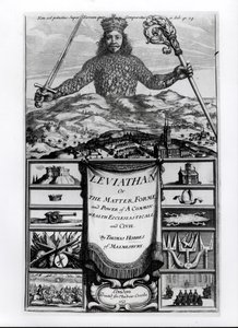 Frontispiece to Leviathan or the Matter, Forme and Power of a Common Wealth Ecclesiasticall and Civil, 1651, by Thomas Hobbes of Malmesbury by English School