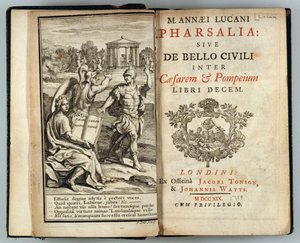 Frontispiece to Pharsalia or The Civil War Between Caesar and Pompey by Marcus Annaeus Lucan, engraved by J. Cole, 1719 by English School