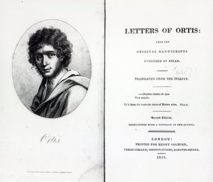 Frontispiece to The Letters of Ortis by Niccolo Ugo Foscolo by English School