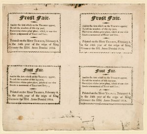 Frost Fair of 1814: Souvenirs Printed on the Ice by English School