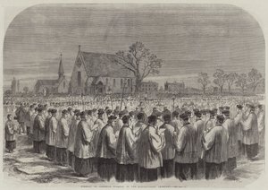 Funeral of Cardinal Wiseman in the Kensal-Green Cemetery by English School