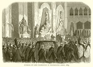 Funeral of Lord Palmerston in Westminster Abbey, 1865