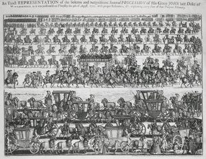 Funeral procession for the Duke of Marlborough
