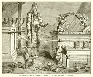 Furniture of Hebrew Tabernacle and Priest in Robes by English School