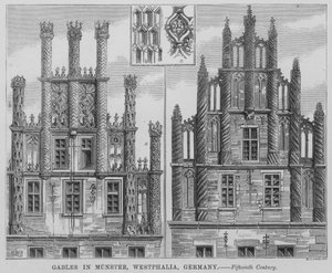 Gables in Münster, Westphalia, Germany by English School