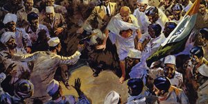 Gandhi was assassinated in 1948 by a fanatical Hindu by English School