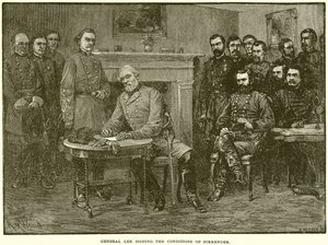 General Lee Signing the Conditions of Surrender by English School