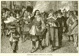 General Monk Entering London by English School