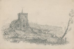 General View of a Church and Graveyard in Brighton by English School