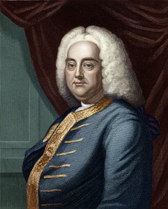 George Frederic Handel, engraved by Thomson (later colouration)