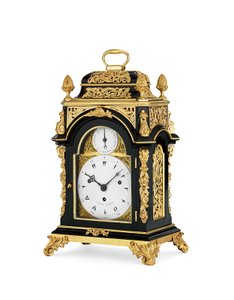 George III Ormolu-Mounted Ebonised Striking and Musical Eight-Day Table Clock of Small Size, c.1765 by English School
