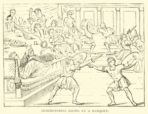 Gladiatorial Shows at a Banquet by English School