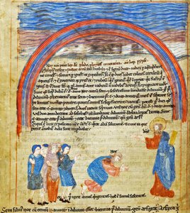 God and Noah establish the covenant, Old English Hexateuch, Cotton Claudius B IV f.16v